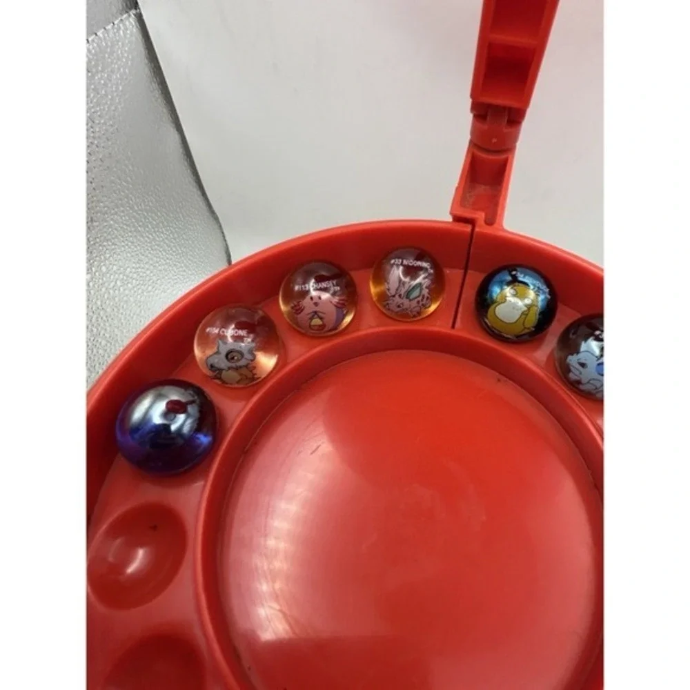 Vintage 1999‎ Pokemon Collector Marbles Pokeball Carrying Case & Marbles